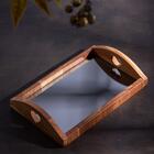 Bandeja Woodart Coração De Madeira Teca Natural 36cm X 23cm