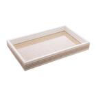Bandeja Woodart De Madeira Bambu Com Sisal Branca 37,5cm