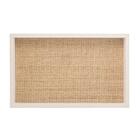 Bandeja Woodart De Madeira Bambu Com Sisal Branca 37,5cm