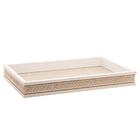 Bandeja Woodart De Madeira Trançado Com Sisal Branca 45cm