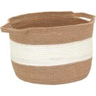 Bangli Cesta Decorativa Organizadora Cachepô Fibra Bege 3 Peç