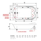 Banheira  Casal De  Hidromassagem Ascoli  Elegance 170cmx120c
