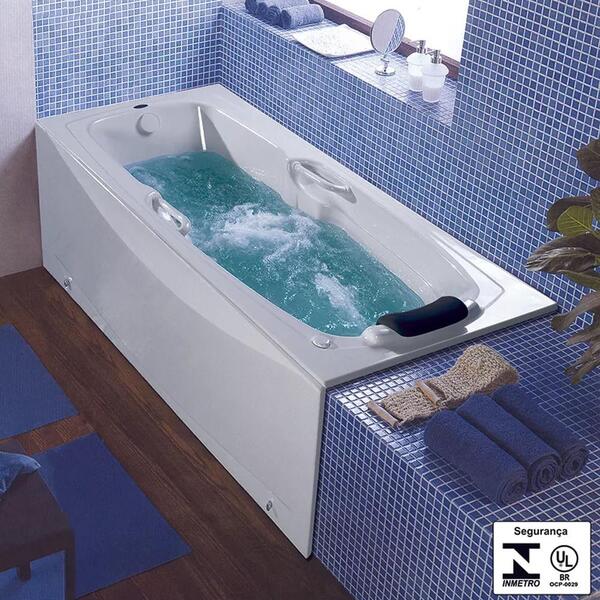 Banheira Almeria Slim 150x90x45 P Acrílico 220v Albacete