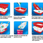 Banheira Caixa de Areia Higiênica para Gatos 3 Peças Rosa – F