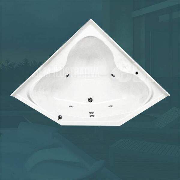 BANHEIRA DE CANTO VIENA COM HIDRO EM ACRILICO (1,66 x 1,66 x