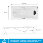 Banheira de Hidromassagem Retangular Bali 165x80x43cm Acrílico Branca Astra