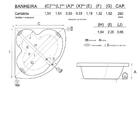 Banheira De Hidromassagem Cantabria Dupla 1,54x1,54x0,53
