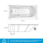 Banheira de Hidromassagem Retangular Capri 150x80x46cm Gel Coat Branca Astra