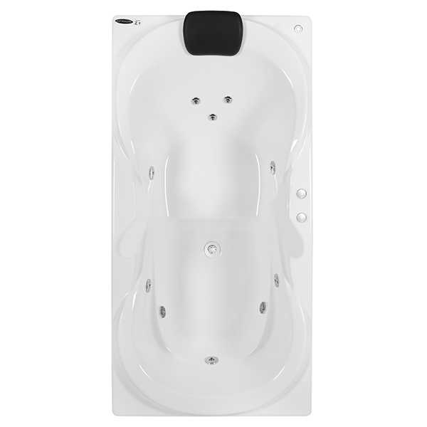 Banheira de Hidromassagem Retangular Due 180x90x44cm Gel Coat Branca Astra