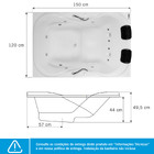Banheira de Hidromassagem Retangular Due Maggiore 150x120x50cm Gel Coat Branca Astra