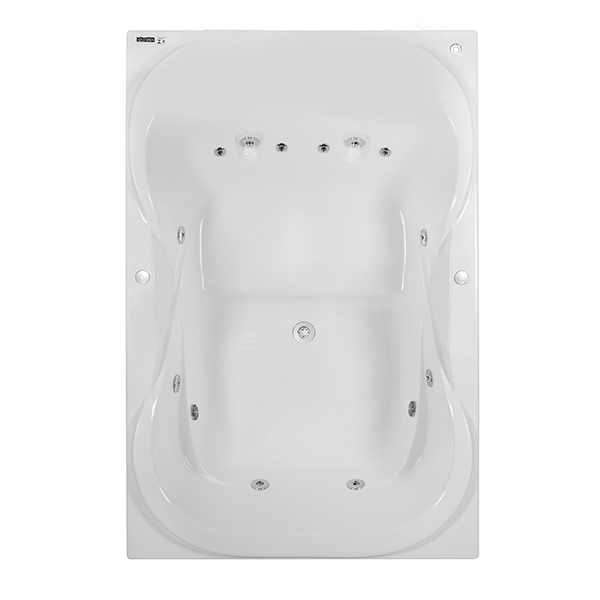 Banheira de Hidromassagem Retangular Due Maggiore 180x120x44cm Gel Coat Branca Astra