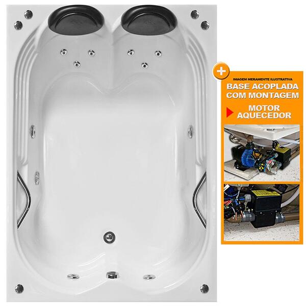 Banheira De Hidromassagem Hierro Dupla 1,50x1,20x0,40