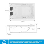 Banheira de Hidromassagem Retangular Serenade Maggiore 180x120x57cm Gel Coat Branca Astra