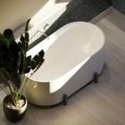 Banheira De Imersão 150cm Mainz Branca Com Pés Grafite Fosco