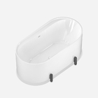 Banheira De Imersão 150cm Mainz Branca Com Pés Grafite Fosco