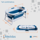 Banheira Dobrável Grande - Azul