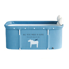 Banheira Dobrável Retangular Com Acessorios Azul Claro Vg+