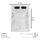 Banheira Dupla Hawaii Completa com hidromassagem em acrílico