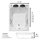 Banheira Dupla Hierro COMPLETA com hidromassagem em acrílico