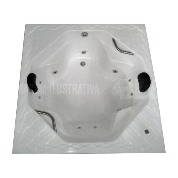 BANHEIRA DUPLA SUICA COMPLETA COM HIDRO (1,40 x 1,41 x 0,49)