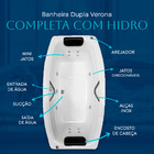 Banheira Dupla Verona COMPLETA com hidromassagem em acrílico