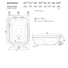 Banheira Dupla Zurique Completa com hidromassagem em acrílico