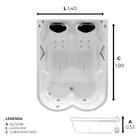 Banheira Dupla Zurique Completa com hidromassagem em acrílico