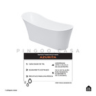 Banheira Freestanding Imersão Acrílico 165 cm Azurita Pingoo.