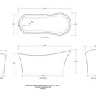 Banheira Freestanding Imersão Acrílico 165 cm Azurita Pingoo.