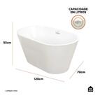 Banheira Freestanding Imersao Aragonita Pingoo.casa - Branco