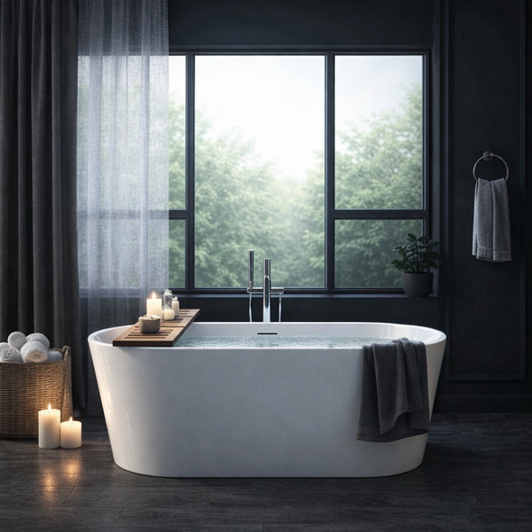 Banheira Freestanding RM Decor Basalto Imersão Branco 1,7m