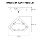 Banheira de Hidromassagem 155x214x45cm Kanthocril Confort Ouro Fino
