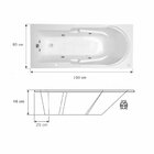 Banheira Hidromassagem Astra Capri Luxo 150cmx80cmx43cm - 01