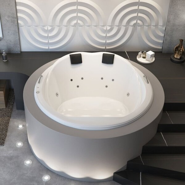 Banheira Hidromassagem Sollene Redonda Em Gel Coat Gran Luxo