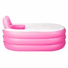 Banheira Inflável Portátil Com Encosto 150l Vg Plus Rosa