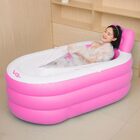 Banheira Inflável Portátil Com Encosto 150l Vg Plus Rosa