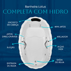 Banheira Lotus Individual COMPLETA com hidromassagem em acríl
