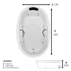 Banheira Lotus Individual COMPLETA com hidromassagem em acríl