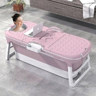 Banheira Ofurô Dobrável Portátil Adulto 200 Litros Rosa 117 C