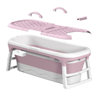 Banheira Ofurô Dobrável Portátil Adulto 200 Litros Rosa 117 C