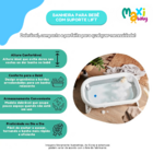 Banheira Para Bebê Com Suporte Lift Branco - Maxi Baby