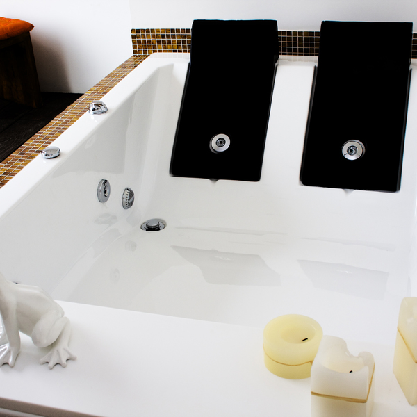 Banheira Retangular com Hidromassagem Dupla Petra 190x90cm Branca