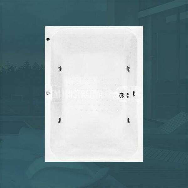 Banheira Retangular Denizard Com Hidro Em Acrílico (1,30 x 1,