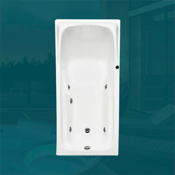Banheira Retangular Manaus Com Hidro Em Acrílico (0,80 x 1,39