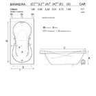 Banheira Retangular Ottawa COMPLETA com hidromassagem em acrí