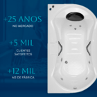 Banheira Retangular Rayana COMPLETA com hidromassagem em acrí