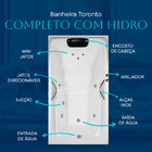 Banheira Retangular Toronto COMPLETA com hidromassagem em acr