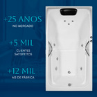 Banheira Retangular Toronto COMPLETA com hidromassagem em acr