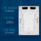 Banheira Retangular Toronto COMPLETA com hidromassagem em acr