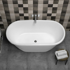 Banheira sem Hidromassagem Oval 149x75x60cm Sandstone Branca Valen OttoBanho